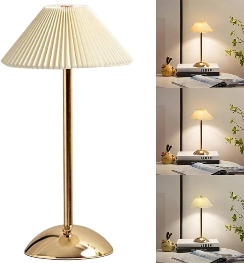 Elegant Pleated LED Desk Lamp